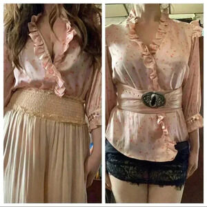 Beautiful soft ruffled sequined blouse